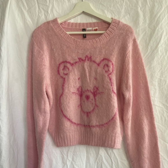 H&M Care Bears MOTIF-FRONT SWEATER Light pink Size Large - Picture 3 of 16